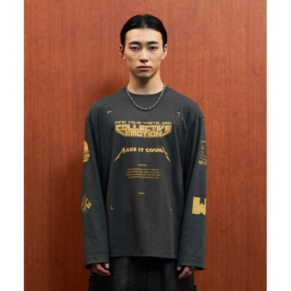 WMC Logo Archive Long Sleeve CHARCOAL GREY O-MOBAL3Z9100