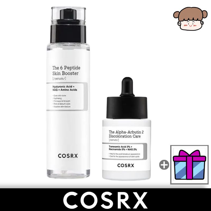 【くすみ集中ケア2点セット】COSRX アルファアルブチン トラブル跡ケア ブースターセット (アルファアルブチンセラム 50ml＋6ペプチド スキンブースター 150ml)ニキビ跡 美容液 色ムラ