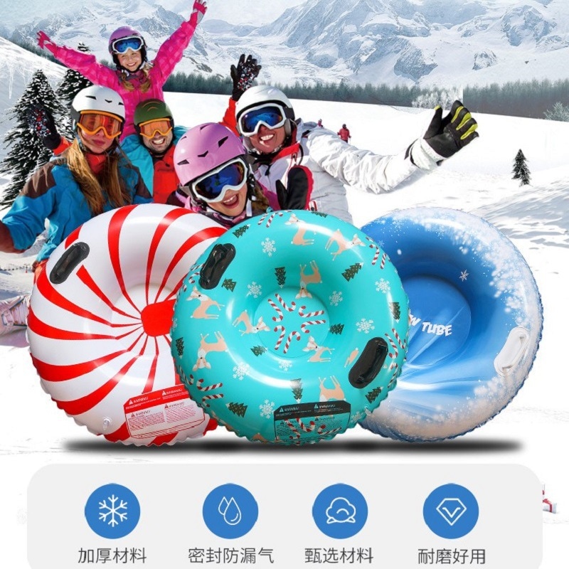 スキー用品子供用インフレータブルスキーリングpvc屋外ラウンド厚みのある雪のおもちゃ大人用スノーボードタイヤ