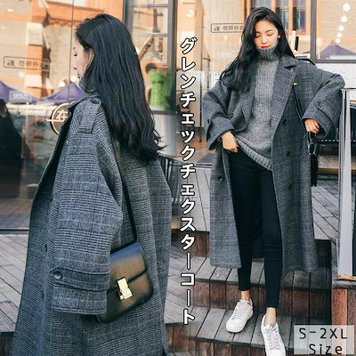 コートコートレディース秋チェックチェスターコートロングチェスターコート秋レディースアウターウールグ