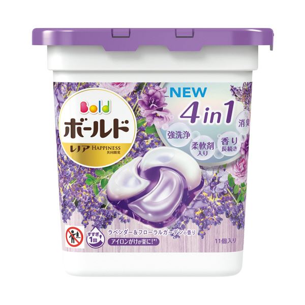 （まとめ）P＆G ボールド ジェルボール4D ラベンダー＆フローラルガーデンの香り 本体 1パック（11個）[x10セット]