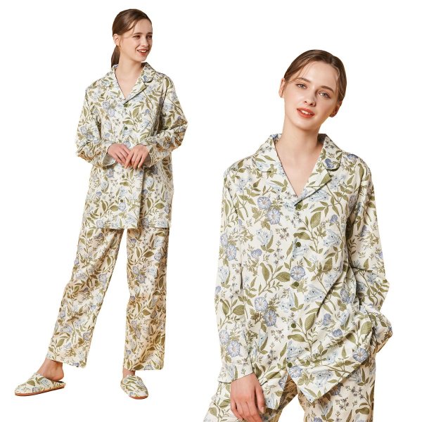 ラペア ボタニッククリーム パジャマ LWSFH205-WH