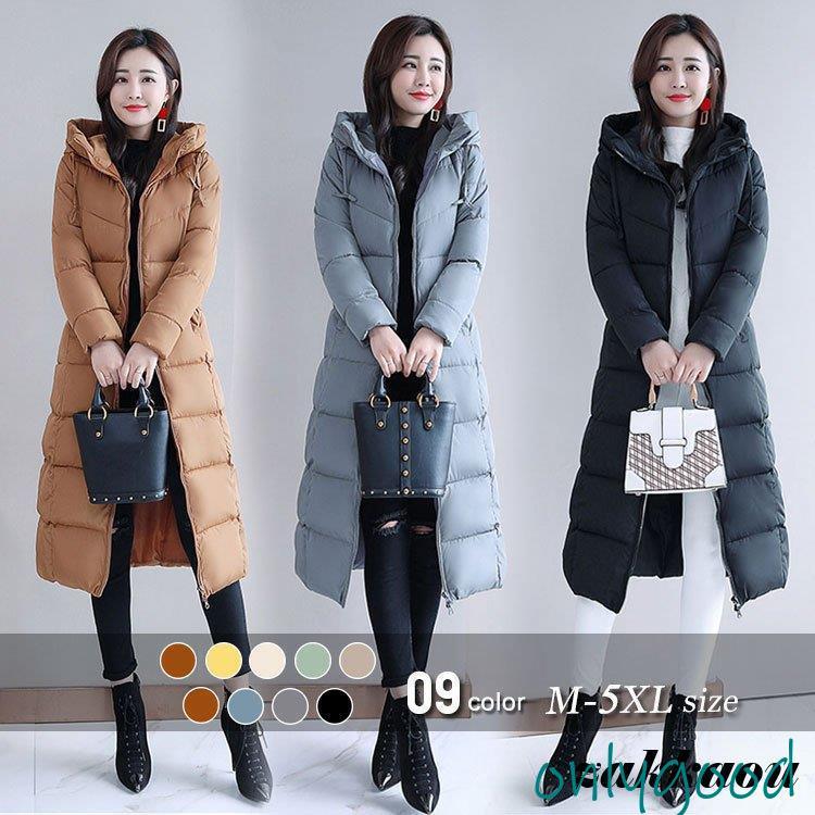 ダウンコート レディース ロング アウター ストレッチ フード 秋冬 ダウンジャケット 中綿 ロング 暖かい 防風 防寒 撥水 5,322円
