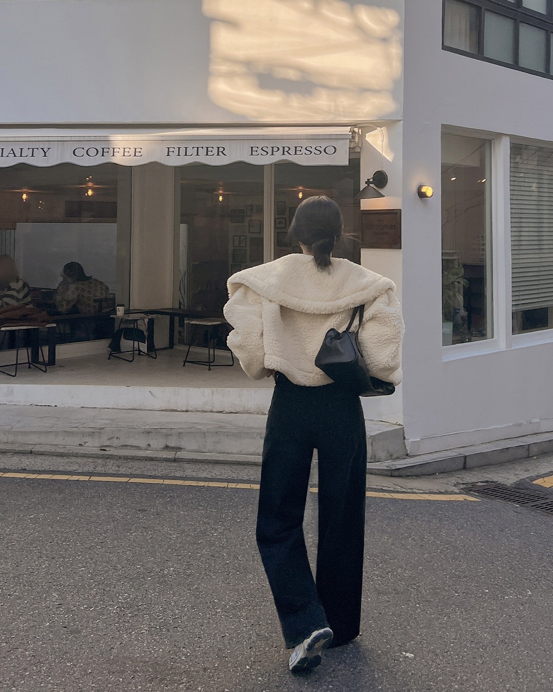 裏起毛ワイドデニムパンツ韓国ファッション レディース