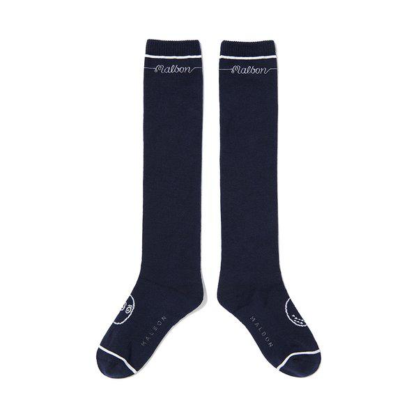 [マルボン公式] 女性ロゴジャカードニットソックス NAVY (WOMAN)