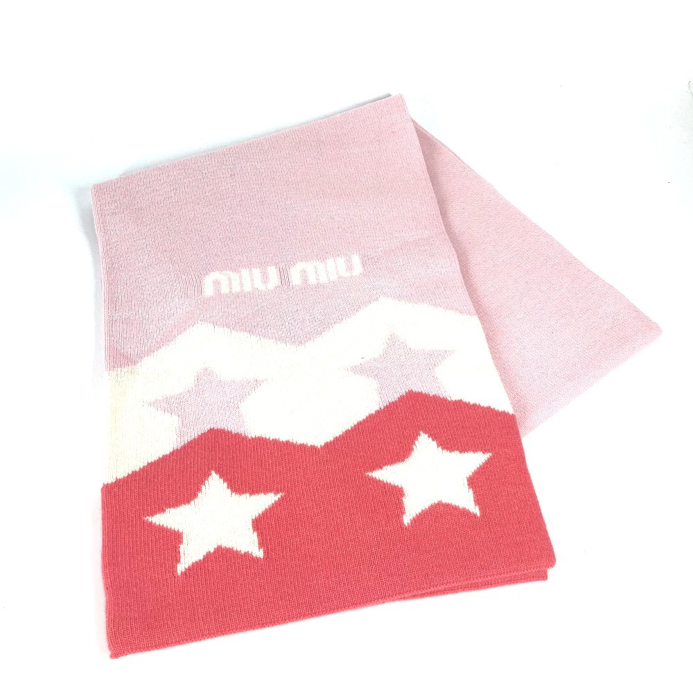 マフラー 5FS030 ロゴ スター 星 アパレル ウール ピンク