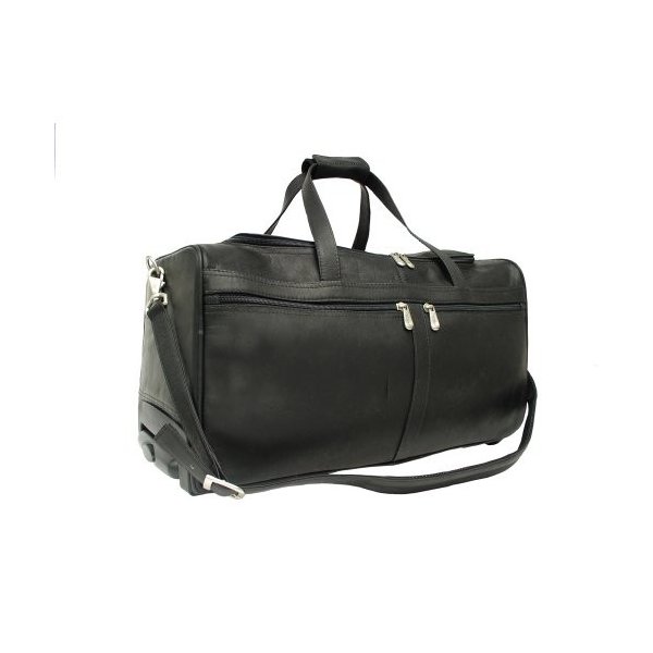 Piel Leather Duffel On Wheels， Black， One Size 並行輸入品