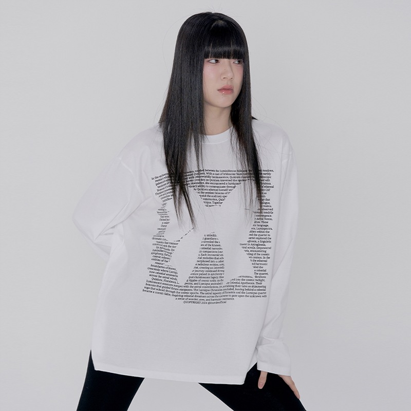 CLASSIC RIBBON SHADOW LONG SLEEVE - WHITE