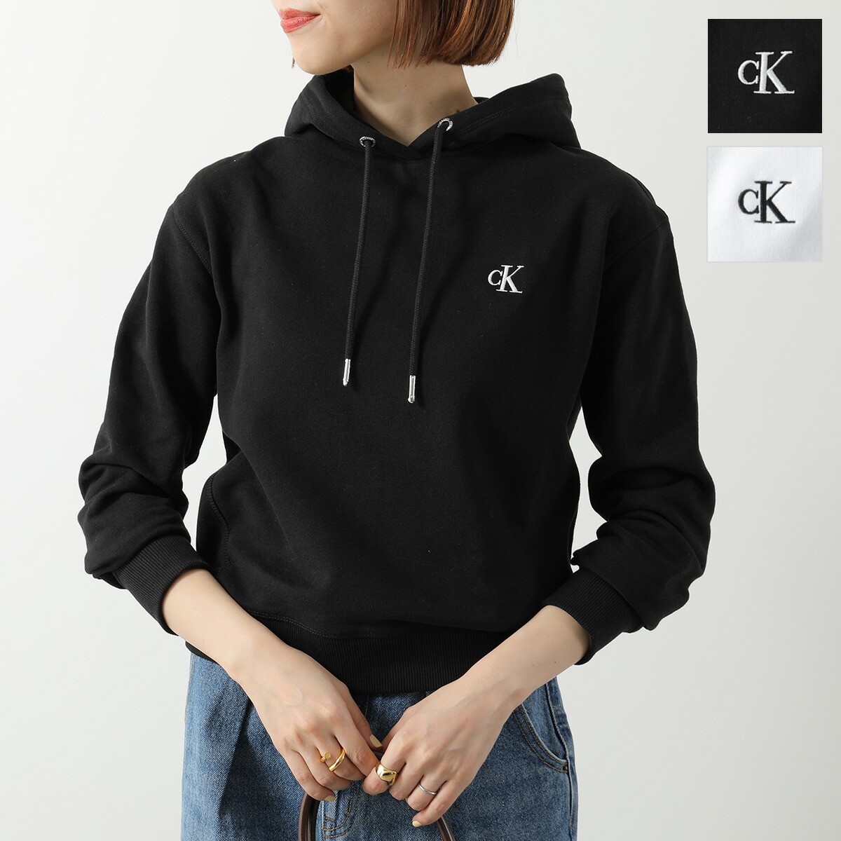 CALVIN KLEIN JEANS カルバンクライン ジーンズ パーカー J20J213178 レディース プルオーバー 裏起毛 スウェット 長袖 CKロゴ刺繍 カラー2色