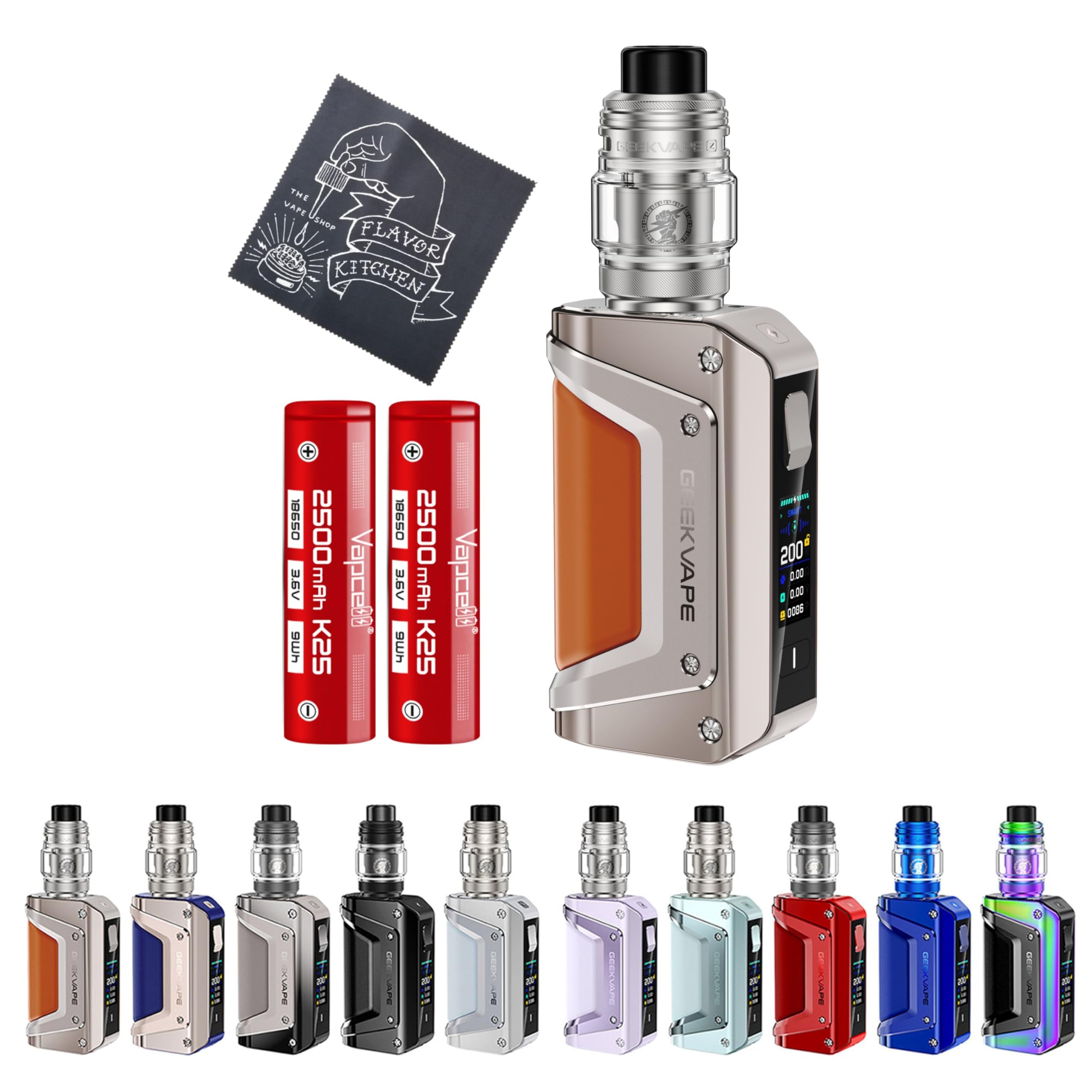 【3/L200】GEEK VAPE Aegis Legend 3 L200 ギークベープ イージス レジェンド 3 バッテリー＆FlavorKitchenオリジナルVAPEクロス同梱/VAPE(ベイプ