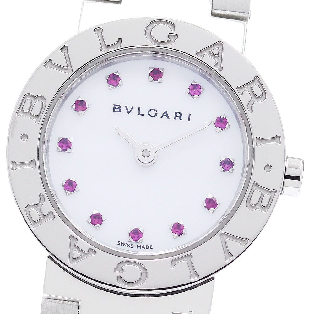 ブルガリ BVLGARI BB23SS ブルガリブルガリ 12Pルビー シェル文字盤 クォーツ レディース 良品 箱付き_884215【中古】