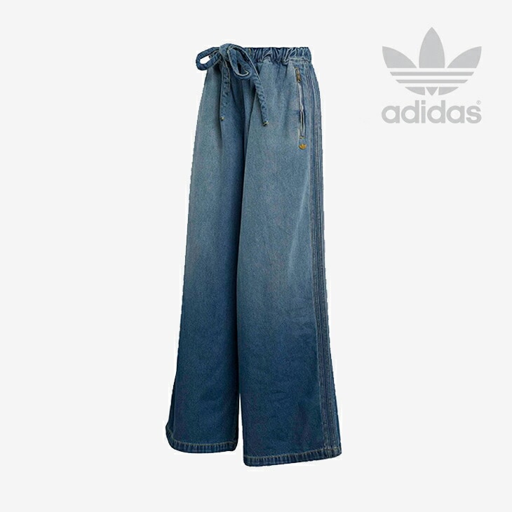 トラック パンツ デニム ドローコード イージー ルーズ フィット/ミィディアムヴィンテージデニム（TB594）