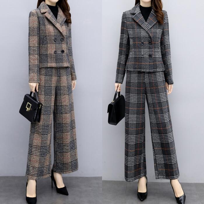 入学式 ママスーツ レディース 大きいサイズ 卒業式 母 卒園式 入園式 ジャケット セットアップ セレモニー スーツ 七五三 お宮参り 母親 ママ フォーマル チェック 長袖 ブラウン ブラック 黒