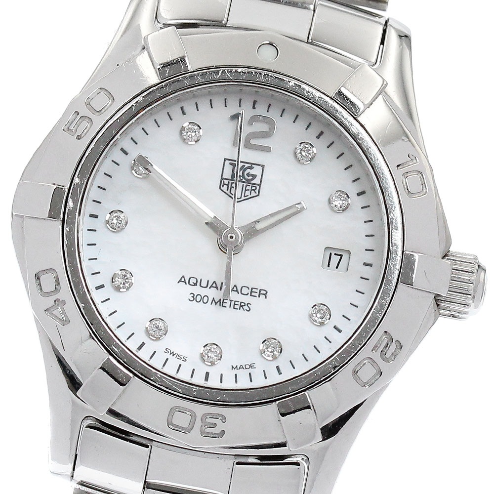 タグホイヤー TAG HEUER WAF1415 アクアレーサー 10Pダイヤ シェル文字盤 クォーツ レディース _902850【中古】 47,400円