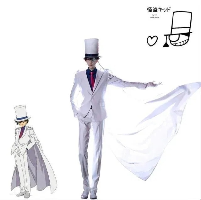 【人気SALE】コスプレ 衣装 子供 大人名探偵コナン怪盗キッド演出服コスプレ衣大人子
