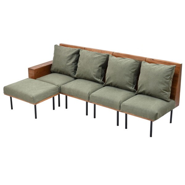 B.Bファニシング IFSE0324CAGRN キャンバスグリーン infinite 四人掛けカウチソファー(300×3+301+302+303×4+305+307×4+308) メーカー直送