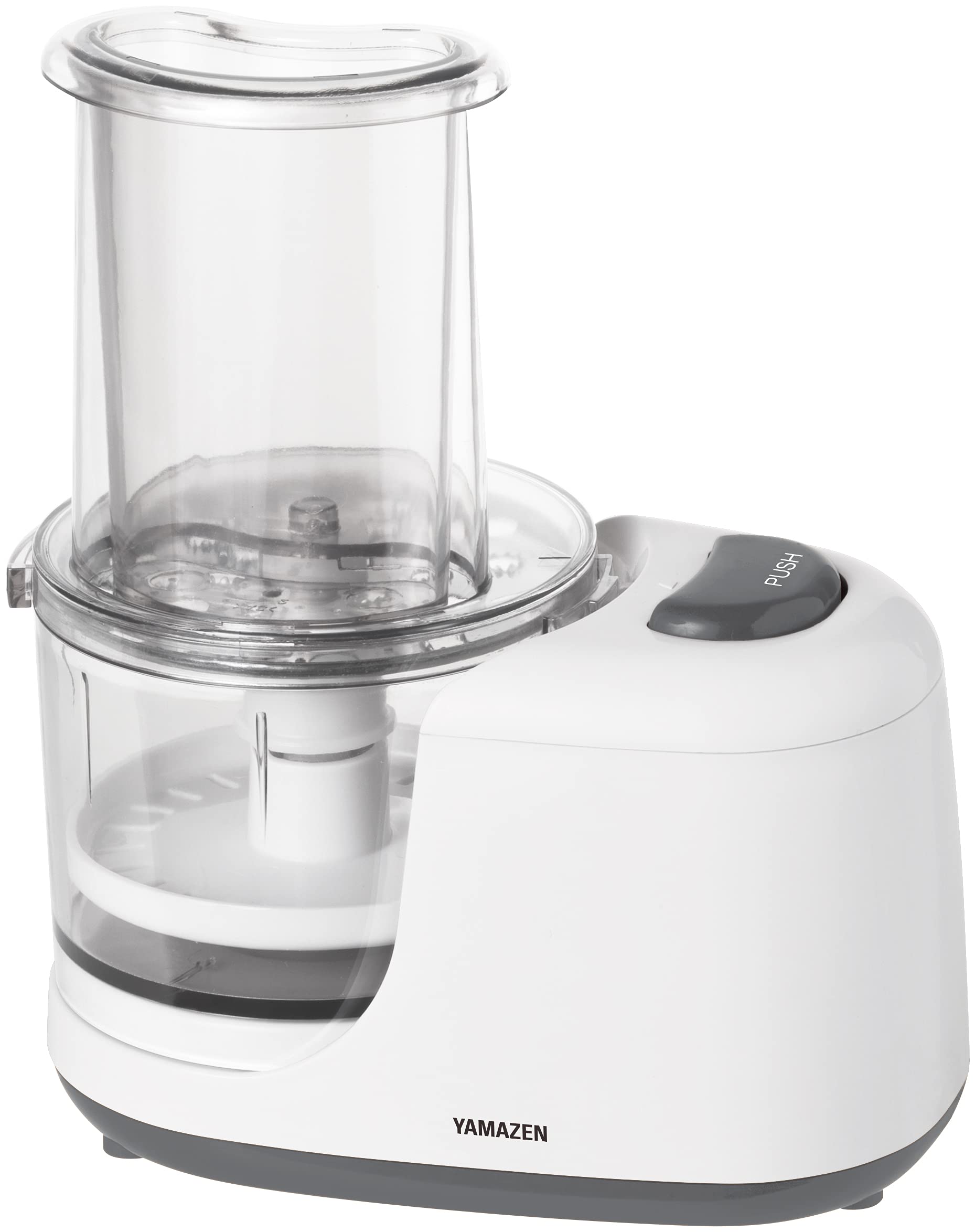 [山善] 電動おろし器 1秒でおろせる おろしの達人 350mL 汁きりプレート付き ホワイト YFB-D252(W)