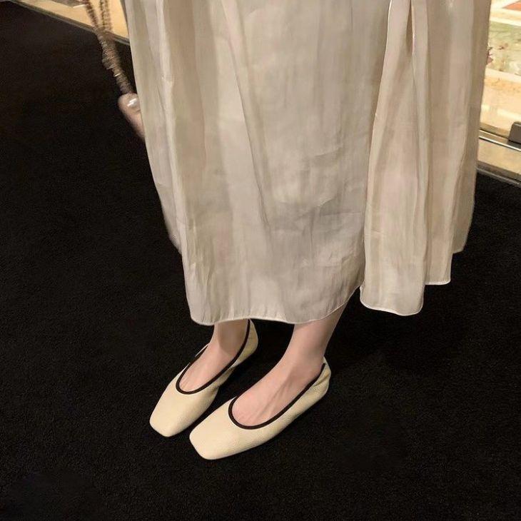 【韓国ins大人気】スクエアトゥ バレエシューズ ぺたんこ フラット ローヒール 靴 PU 韓国ファッション【k3-jyz9999】【予約販売：15-20日】60込 4,757円