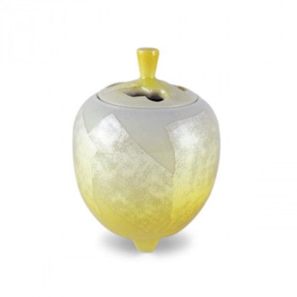 日本香堂 香炉 銀彩イエロー(小) 九谷焼 79352
