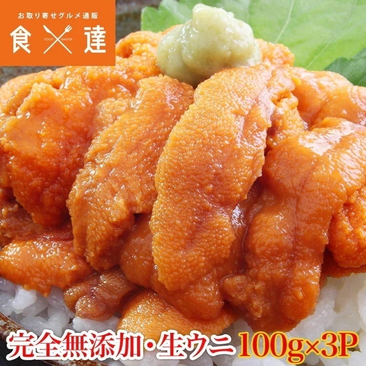 生うに 100gx3パック 完全無添加 みょうばん不使用 ブランチング処理済 ギフト 指定日不可