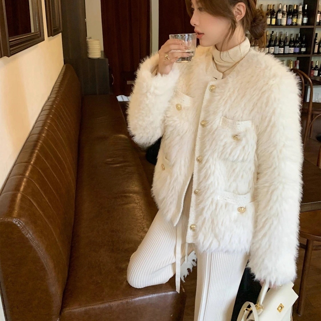 [急速出荷]新作ラムウールコートファーコート秋冬高級感 ジャケットジャンパー 韓国風ファッション 冬アウター トップス ブルゾン(最安値保証)