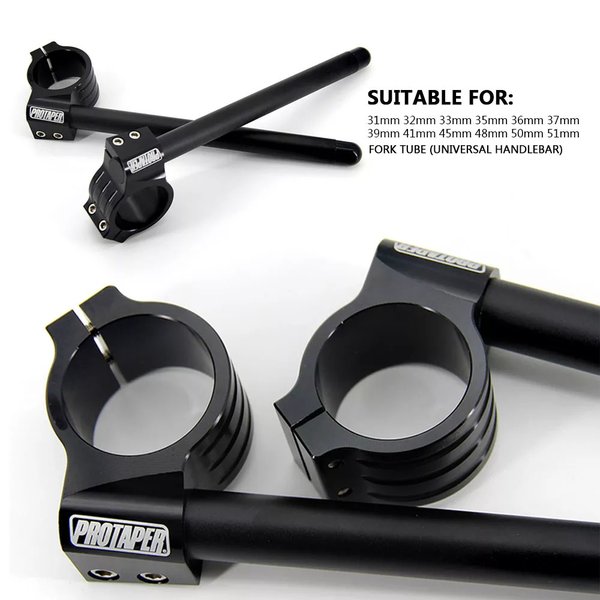 プロユニバーサルレーシングハンドルバー ステンレススチール マットブラック cnc 31mm51mm 37mm 41mm フォークライザー