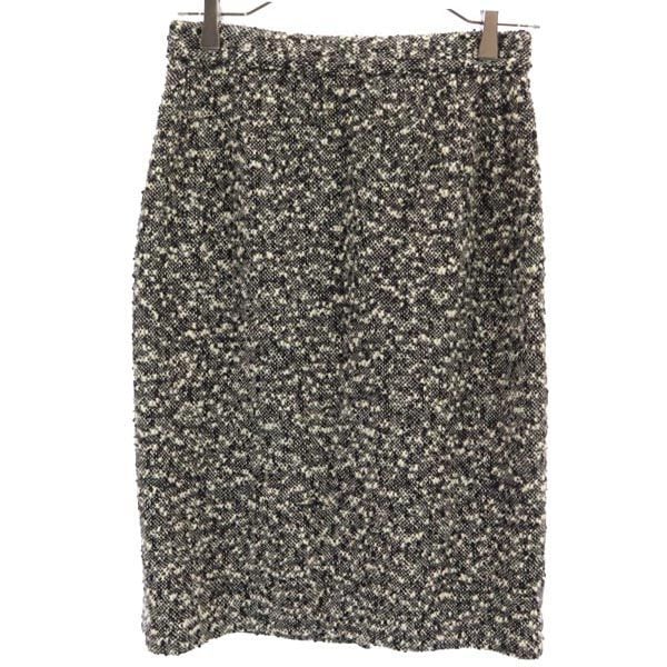 サルヴァトーレフェラガモ イタリア製 ミディ丈 ウールブレンド スカート 42 ブラック系 Salvatore Ferragamo レディース