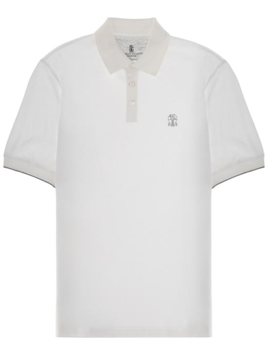 BRUNELLO CUCINELLI Men Polo Shirts ME8548788 CK640 WHITE