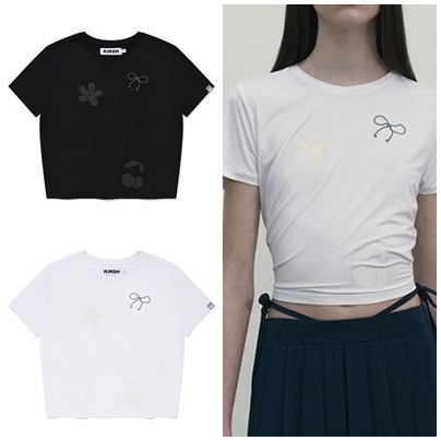 REFLECTIVE GRAPHIC CROP T-SHIRT