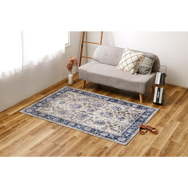 240639700 ネオクラシカル ソフトフランネルラグ ハーマル 130190 ネイビー メーカー直送