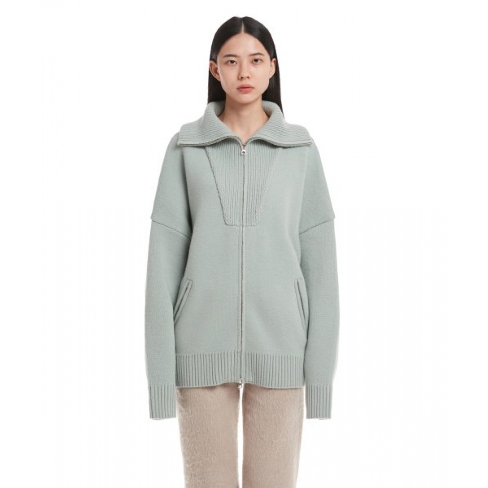 TRUNK PROJECT ミントタートルネックジップアップニットカーディガン