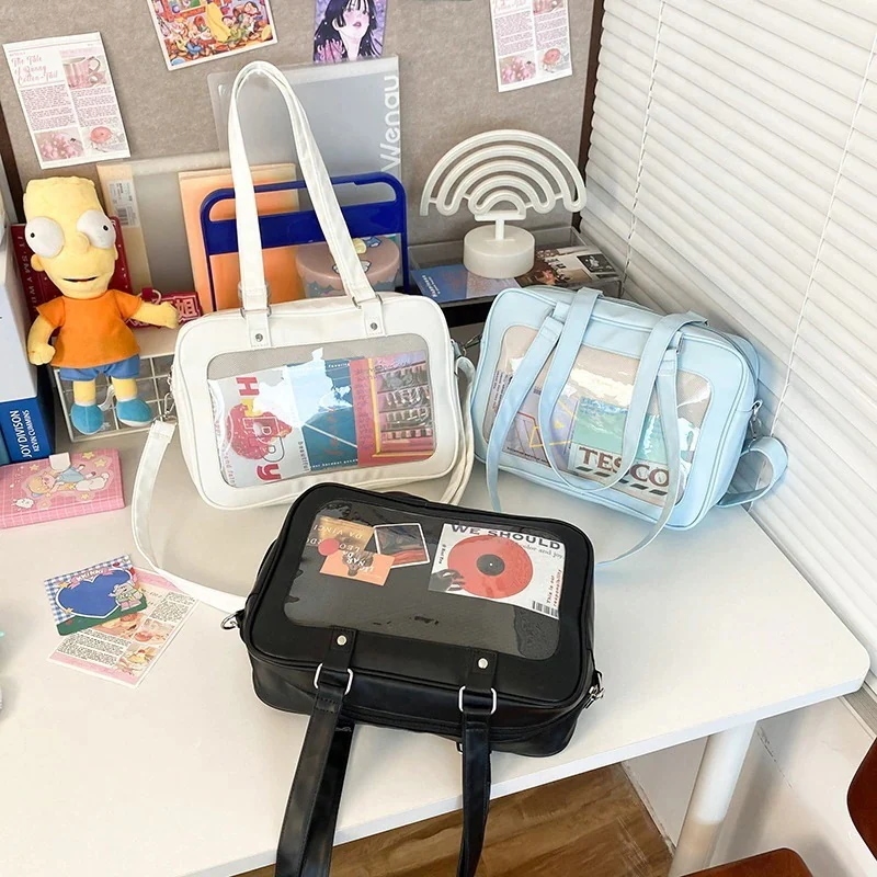 トートバッグ 新デザイン 透明ビニールバック 2タイプ3way クリアバッグハンド10 【1つ買うと10個無料】痛バッグ 痛バ