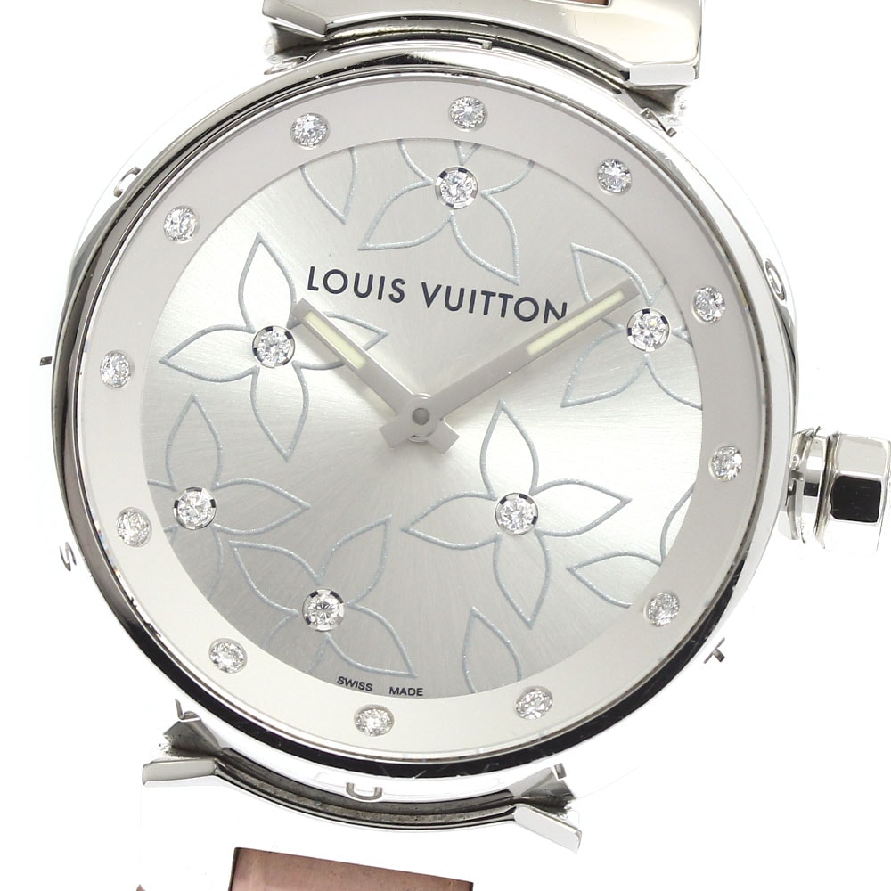 ルイ・ヴィトン LOUIS VUITTON Q131F タンブール ラブリーダイヤモンド 18Pダイヤ クォーツ レディース 箱・保証書付き_899860【中古】