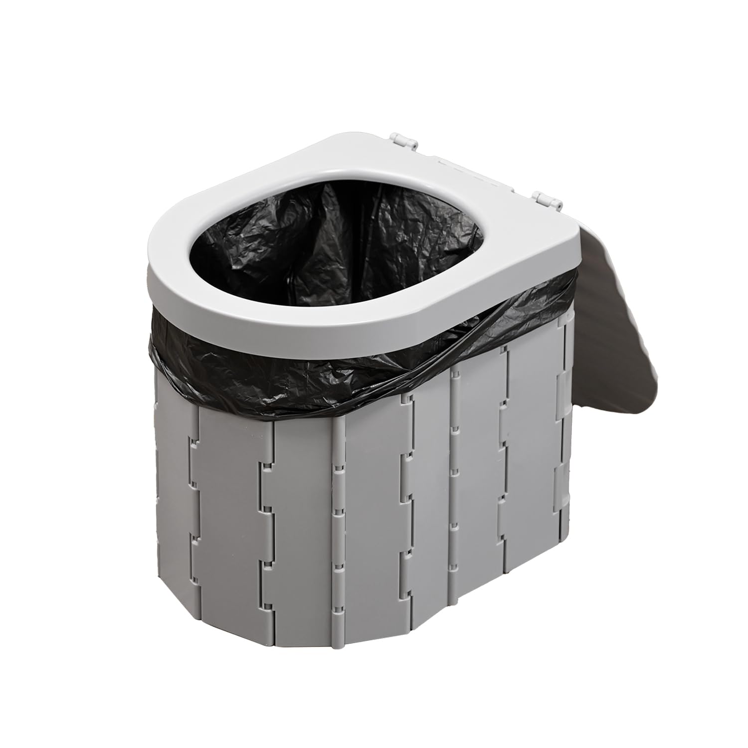 山善(YAMAZEN) 簡易トイレ 非常用 折りたたみ 災害用 【防災士監修】 ポータブルトイレ 収納バッグ付き (凝固剤/汚物袋/便座/処理袋) 消臭 抗菌 防災 断水 介護 ダークグレー YKT