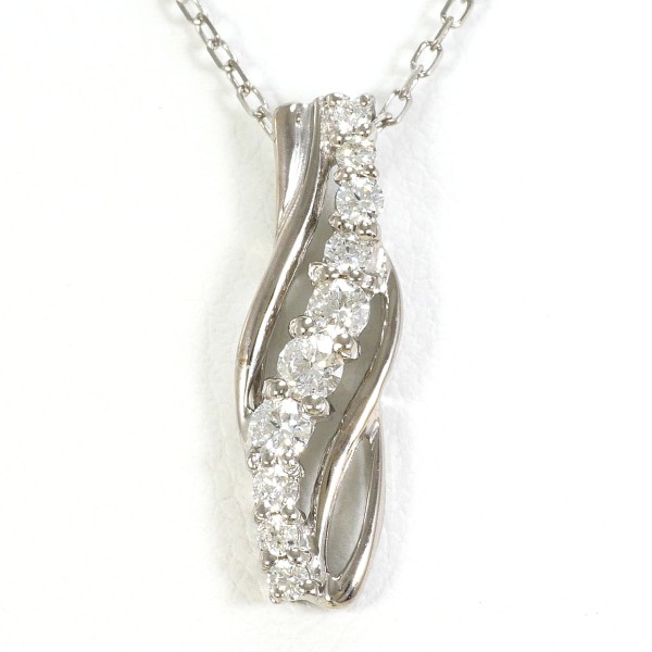 K18 18金 WG ホワイトゴールド ネックレス ダイヤ 0.24 ジュエリー 中古