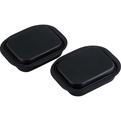グリルパン ミニ角型 2個組 12×15cm IH対応 鉄製 蓋付 ...のサムネイル
