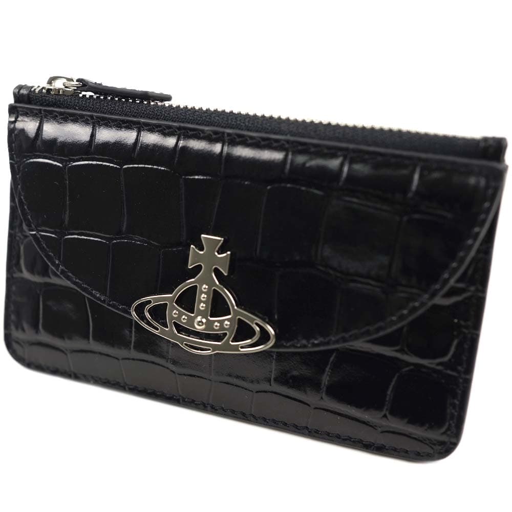 ヴィヴィアンウエストウッド 財布 レディース フラグメントケース 小銭入れ カードケース 型押し レザー Vivienne WestWood Small card holder HALF MOON B