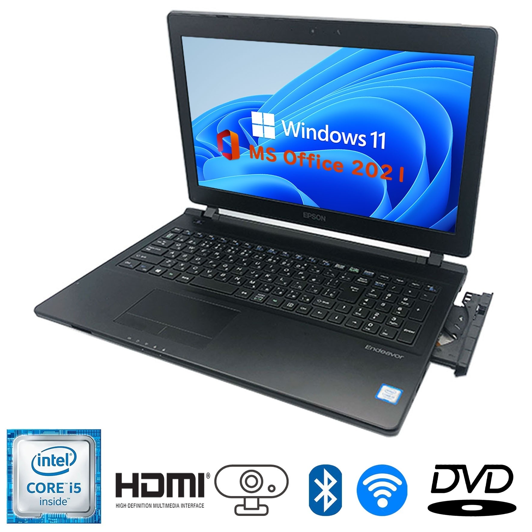 ノートパソコン ノートPC 第六世代Core i5 爆速SSD128GB メモリ8GB 15.6型 NJ4000E Win11 MSoffice2021 カメラ HDMI 無線 テンキー DVD