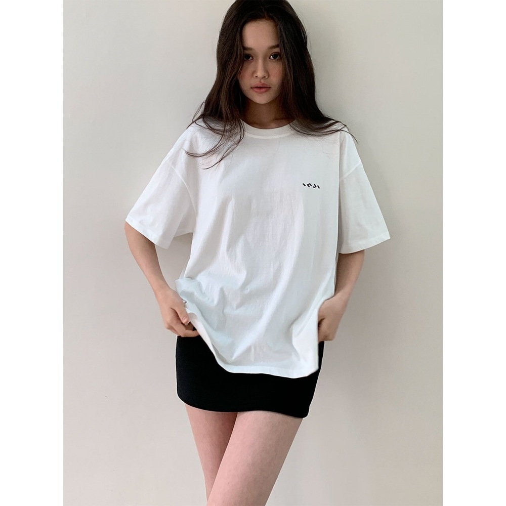 インジアクティブコットンオーバーサイズ T シャツホワイト