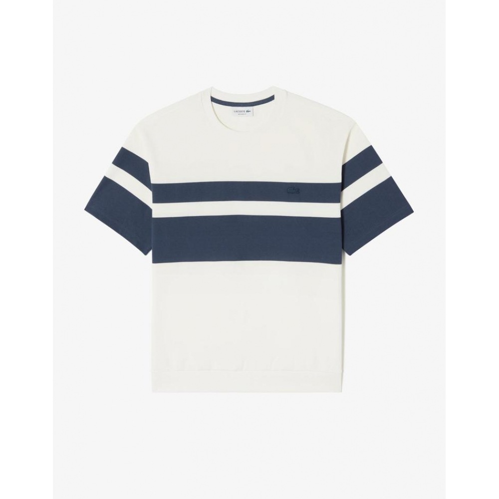 ラコステ メンズ オーバーサイズ ミラノ チェストストライプ Tシャツ TH653E-55G C7Z