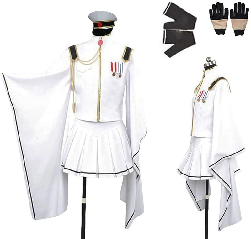 ボーカロイド初音ミク 千本桜 風 コスプレ衣装 ピアノ演出学園祭ハロウィン 白い制服 コスチューム