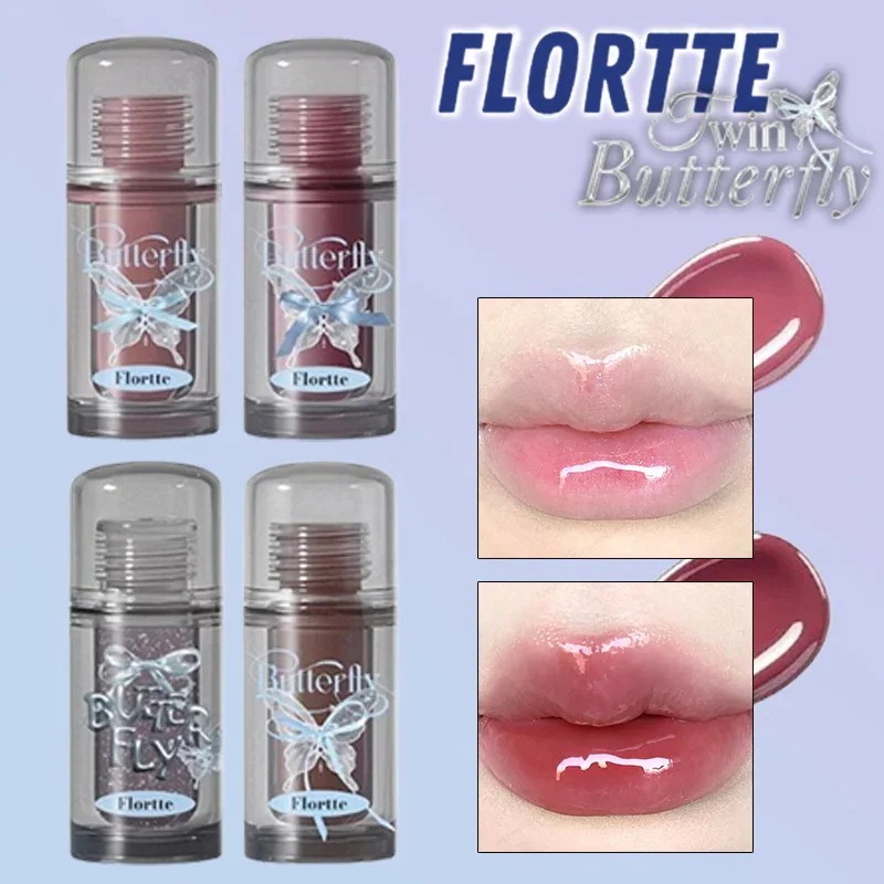 Qoo10] フロレット 【新商品】双子の蝶シ 口紅 グロス リー