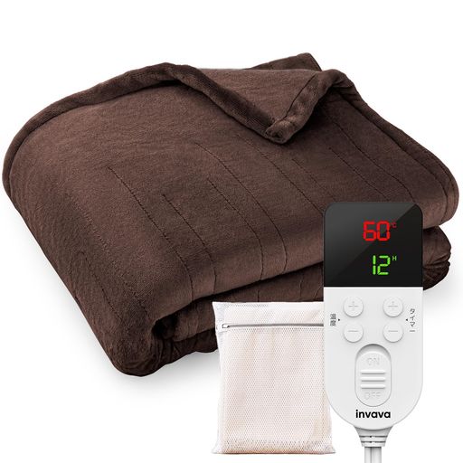 INVAVA 【睡眠専門家監修】電気毛布 敷き 敷き毛布 セミダブル/ダブル 190*130CM 電気 掛け敷き毛布 【25~60Cまでフリー温度調節機能 1~12時間タイマー 即暖】 掛け敷き兼用