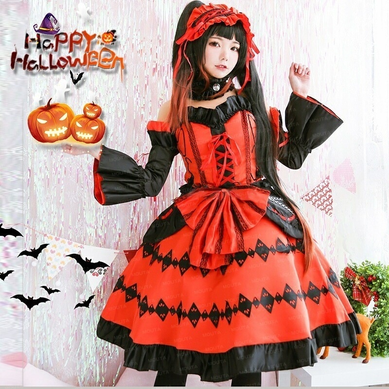 【3set】ハロウィン コスプレ 仮装 メイド服 魔女 お姫 プリンセス 可愛い ワンピース オレンジ ロング ワンピース 洋風 カチューシャ レディース 大きいサイズ かわいい 衣装 コスチューム