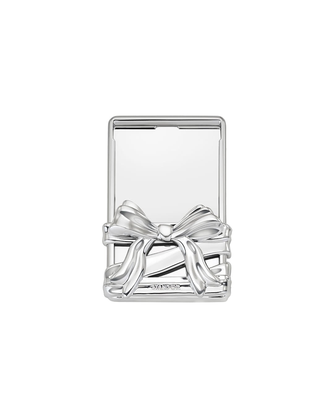 韓国限定 トレンド ファッション スマートフォン iPhone Bow カードホルダー - Silver