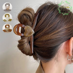 ヘアクリップ バンスクリップ 樹脂ハート