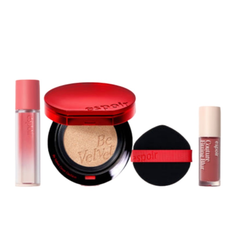 ビーベルベット カバー クッション SPF42 PA++ 13g（本品+パフ 1枚）+クチュール リップティント フィッティングブラー 4g（贈呈:クチュール ミニティント#サワーピーチ）