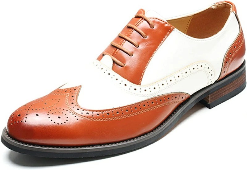 ビジネスシューズ ウィングチップ 結婚式 メンズ オフィス お洒落 ドレスシューズ バイカラー おしゃれ 通気 滑り止め 紳士靴 レザー調 スーツ用 冠婚葬祭 内羽根 フォーマルシューズ 歩きやすい