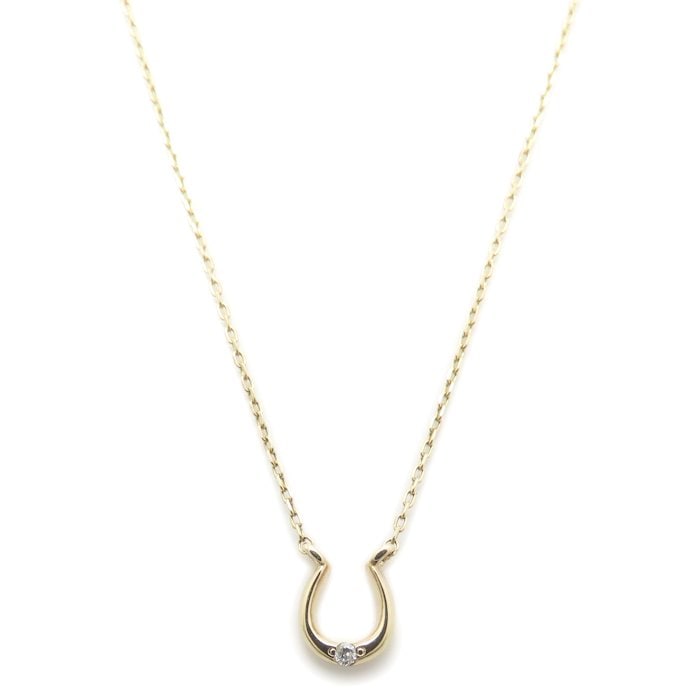 Jouete ジュエッテ ホースシュー ネックレス 1Pダイヤモンド K10YG イエローゴールド/295584【中古】