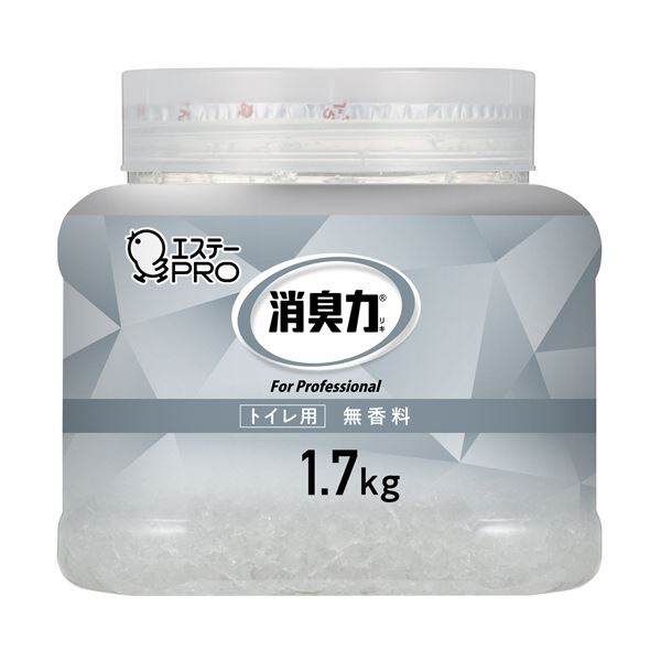 （まとめ） エステー 消臭力業務用消臭剤 クラッシュゲルタイプ トイレ用 無香料 本体 1.7kg 1個 (×3セット)